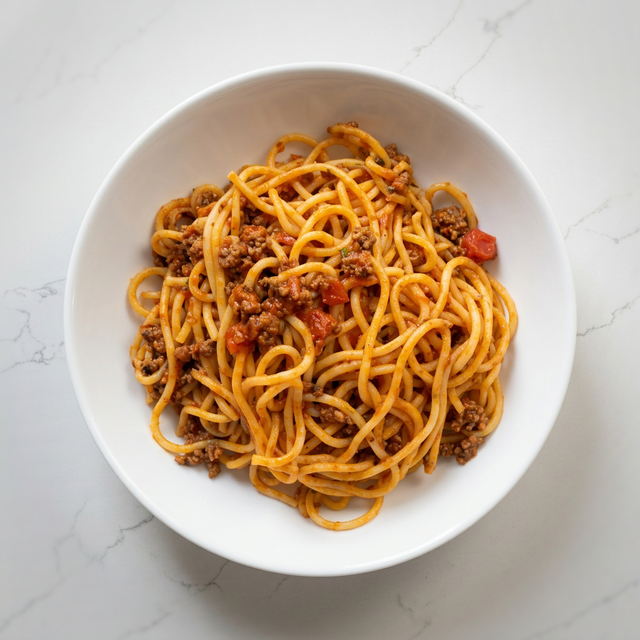 Pasta with Meat Sauce.